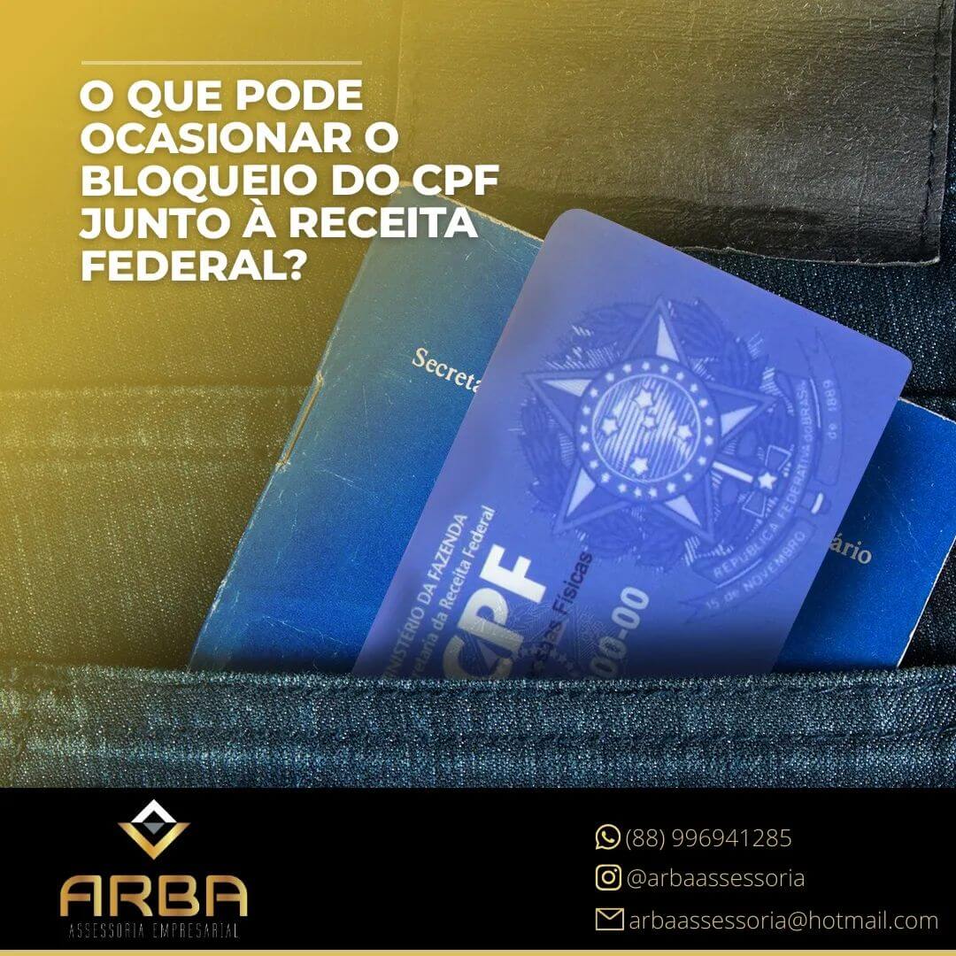 O que pode ocasionar o bloqueio do CPF junto á receita federal ?